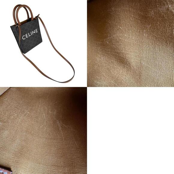 CELINE Brown Coated Canvas Shoulder Bag - Picture 5 of 5